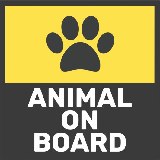 搭乗している動物 シール (正面)