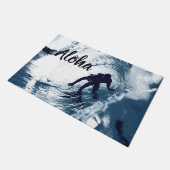 搭乗のTrybeの管、ハワイのサーファーアロハ ドアマット (アングル)