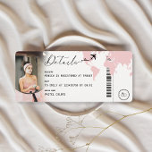 搭乗パスブライダルシャワー旅行ピンクフォト 招待状