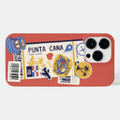 搭乗パスプンタカナドミニカ共和国 iPhoneケース (裏面横)
