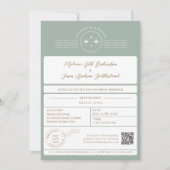 搭乗パスポートチケット先結婚式 招待状 (正面)