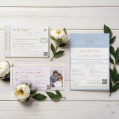 搭乗パスポートチケット旅行先テーマ オールインワン招待状