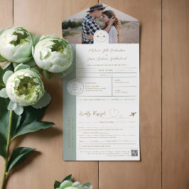 搭乗パスポートチケット旅行先テーマ オールインワン招待状