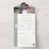 搭乗パスポートチケット旅行先テーマ オールインワン招待状 (内側)