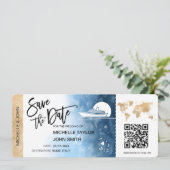 搭乗パスマップクルーズ船QRCodeの日付を保存 招待状 (スタンド正面)