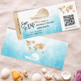 搭乗パスマップクルーズ船QRCodeの日付を保存 招待状