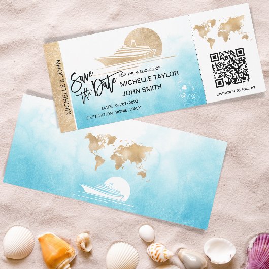 搭乗パスマップクルーズ船QRCodeの日付を保存 招待状