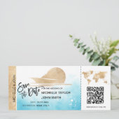 搭乗パスマップクルーズ船QRCodeの日付を保存 招待状 (スタンド正面)