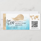 搭乗パスマップクルーズ船QRCodeの日付を保存 招待状 (正面)