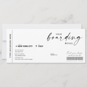 搭乗パスモダンサプライズ偽の航空会社チケット 招待状