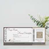 搭乗パスリネン結婚式招待状バードカップル 招待状 (スタンド正面)