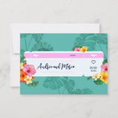 搭乗パス結婚式招待状先 出欠カード (正面)