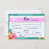 搭乗パス結婚式招待状先 出欠カード (裏面)