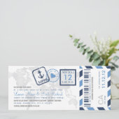 搭乗パス航海のエアメールチケット招待状 招待状 (スタンド正面)