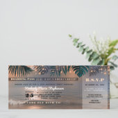 搭乗パス誕生日チケット |ビーチ夕日 招待状 (スタンド正面)
