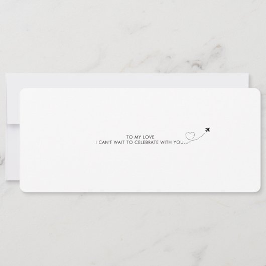 搭乗パス誕生日航空会社チケットフォトトラベル 招待状 (裏面)