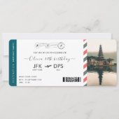 搭乗パス誕生日航空会社チケットフォトトラベル 招待状 (正面)