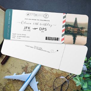 搭乗パス誕生日航空会社チケットフォトトラベル 招待状
