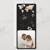 搭乗パス飛行機チケット先結婚式 招待状 (裏面)