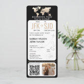 搭乗パス飛行機チケット先結婚式 招待状 (スタンド正面)