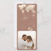 搭乗パス飛行機チケット先結婚式 招待状 (裏面)