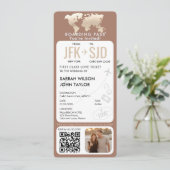 搭乗パス飛行機チケット先結婚式 招待状 (スタンド正面)