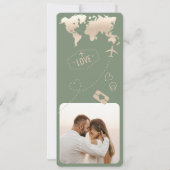 搭乗パス飛行機チケット先結婚式 招待状 (裏面)