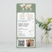 搭乗パス飛行機チケット先結婚式 招待状 (スタンド正面)