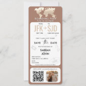 搭乗パス飛行機チケット先（写真あり） 招待状 (正面)