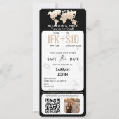 搭乗パス飛行機チケット先（写真あり） 招待状 (正面)