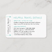 搭乗パス飛行機チケット座席表シルバーマップ プレイスカード (裏面)