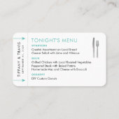 搭乗パス飛行機チケット座席表ミニメニュー プレイスカード (裏面)