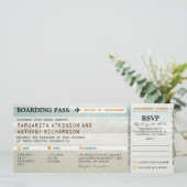 搭乗券のビーチは結婚式の招待及びRSVPを振ります 招待状 (スタンド正面)