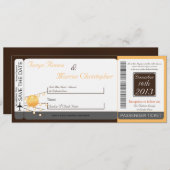 搭乗券のリネン結婚式招待状の紙Lante 招待状 (正面/裏面)