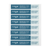 搭乗券のヴィンテージの青の差出人住所 ラップアラウンドラベル (シート)