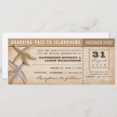 搭乗券の保存日付のヴィンテージのチケット セーブザデート (正面/裏面)