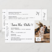 搭乗券の宛先の保存日付チケット (正面/裏面)