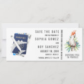 搭乗券の宛先ウェディング日付を保存 招待状 (正面)