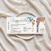 搭乗券の旅行をテーマにした大人の誕生日パーティー 招待状