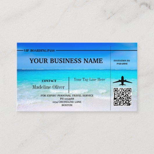 搭乗券の旅行代理店の宛先海 名刺 (正面)