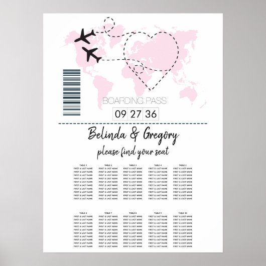 搭乗券の結婚座席表 ポスター (正面)