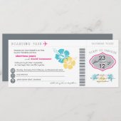 搭乗券の結婚式招待状 招待状 (正面/裏面)