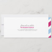 搭乗券の航空郵便のチケットの招待状 招待状 (裏面)