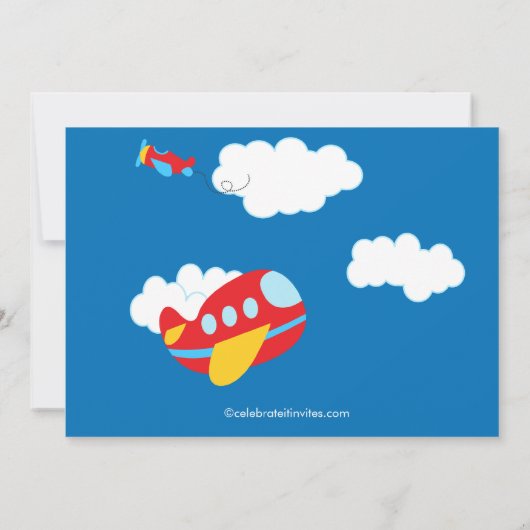 搭乗券の飛行機の誕生日のパーティの招待状 招待状 (裏面)