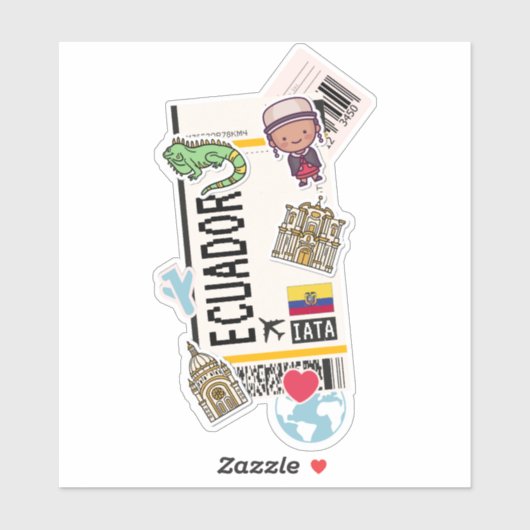 搭乗券エクアドル シール (シート)