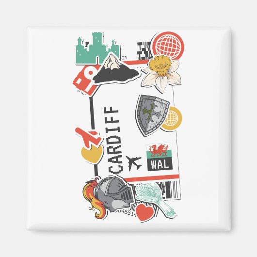 搭乗券カーディフウェールズ マグネット (正面)