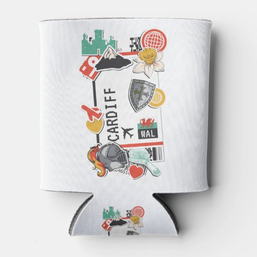 搭乗券カーディフウェールズ 缶クーラー (正面)
