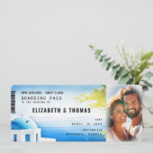 搭乗券ギリシャモダン行き先結婚式 招待状 (スタンド正面)