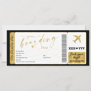 搭乗券サプライズ偽の航空会社チケット 招待状