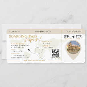 搭乗券サプライズ航空チケット結婚ズ 招待状